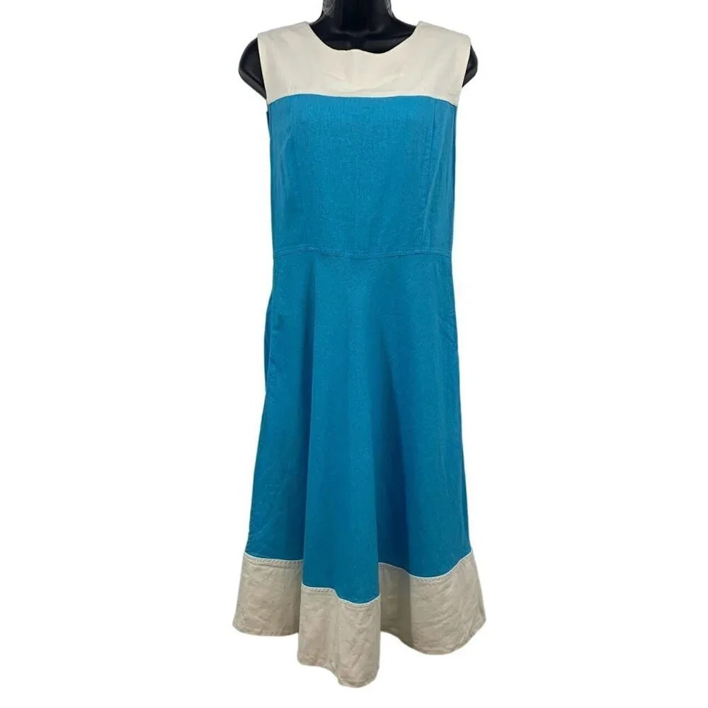 Pendleton Women's‎ Linen Blend Sleeveless Knit Dress Size 6